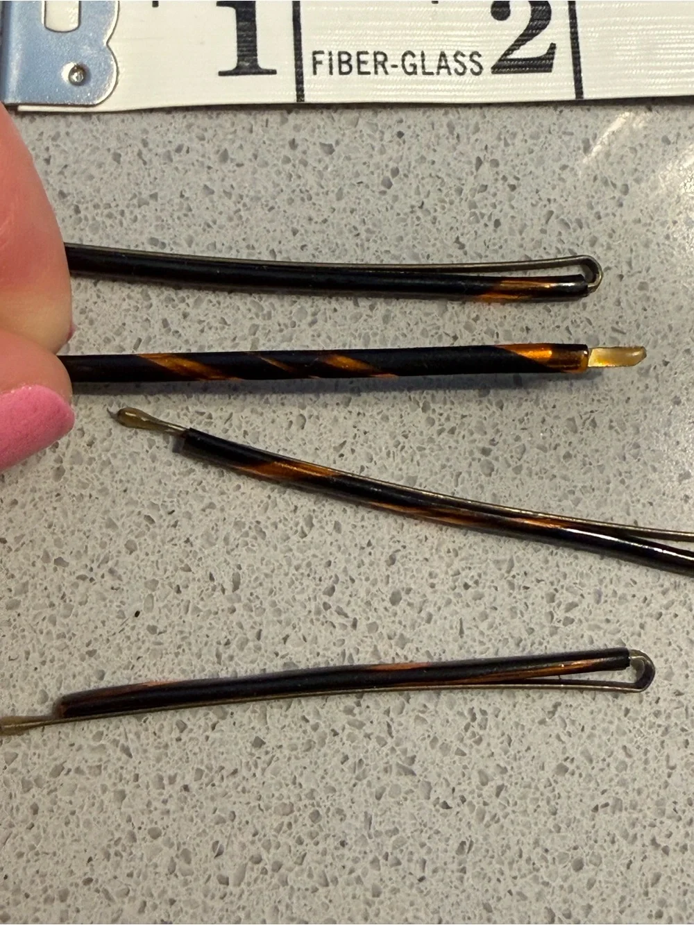 4 Tortoiseshell Bobby Pins - Black with Amber Highlights